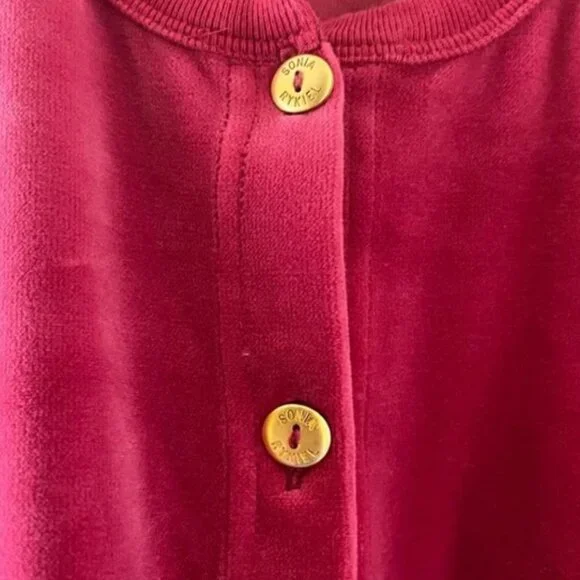 VINTAGE SONIA RYKIEL PARIS FRANCE WOMENs LIGHTWEIGHT VELOUR COVER UP JACKET COAT - Picture 4 of 6